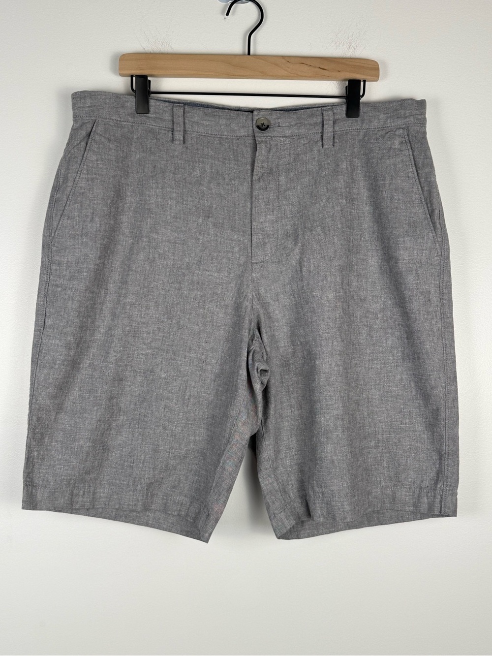 Banana Republic Emerson Shorts Linen Cotton Gray Flat-Front Men’s